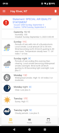 Android application Canadian Weather screenshort