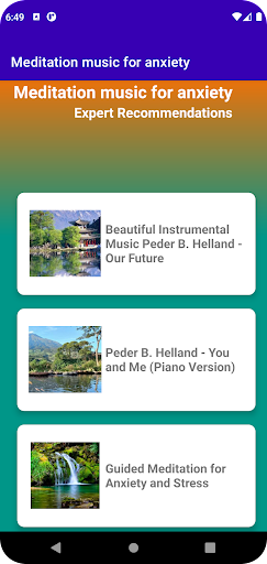 Android application Meditation music for anxiety screenshort