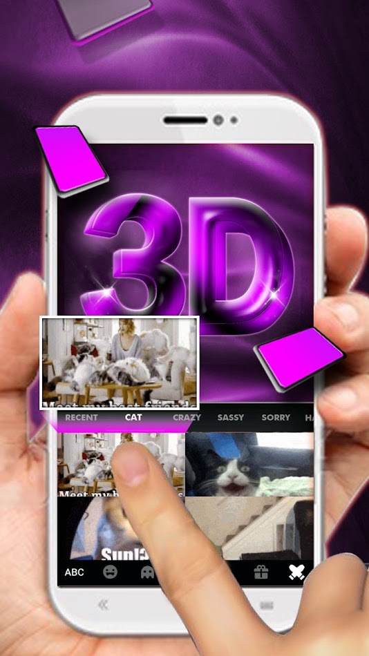 #4. 3D Purple Theme (Android) بواسطة: Fancy keyboard for theme apps