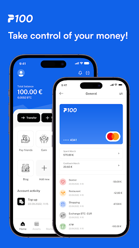 Android application P100 - The Digital Money App screenshort