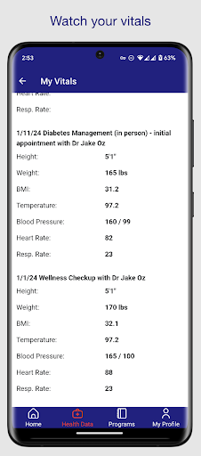 VitalCheck Screen 3