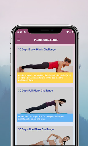 Android application Plank Challenge screenshort