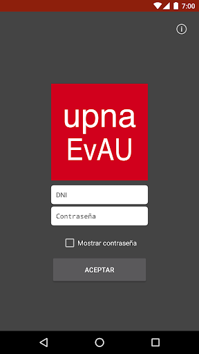 Android application UPNA EvAU screenshort