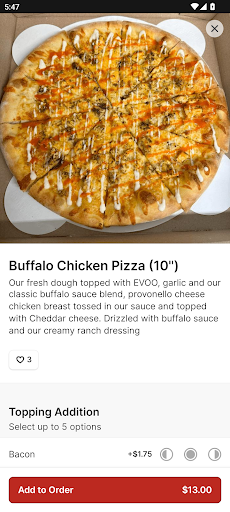 Martonis Fire Baked Pizza Screen 3
