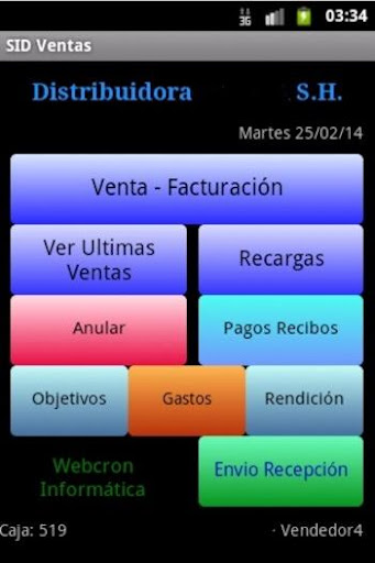Android application SID Ventas4 (Cig) Fact. Elect. screenshort