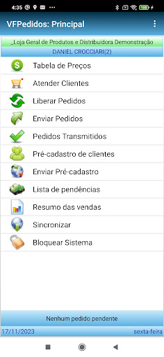 Android application VFPedidos 10.50 screenshort