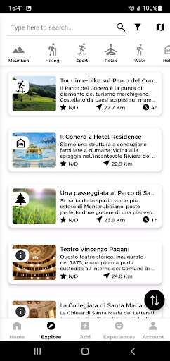 Android application MyMarcheTravelling screenshort