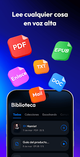 Texto a Voz - AI Read Aloud Captura de Pantalla de la Aplicación Android 2