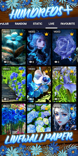 blue flower wallpaper Screen 3