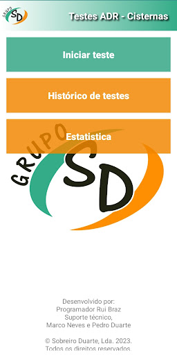 Android application Testes ADR Cisternas SD screenshort