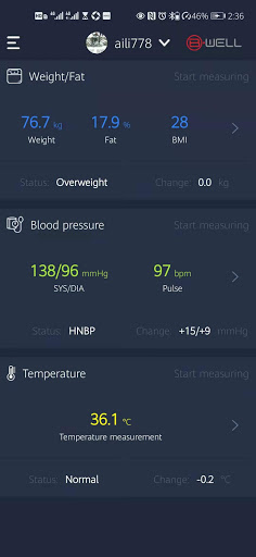 Bwell health Screen 2