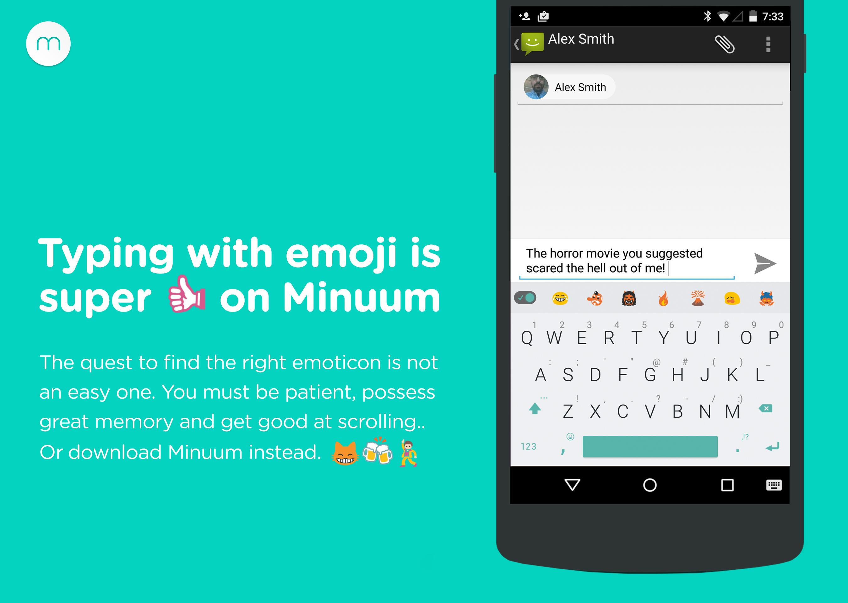 Android application Minuum Keyboard + Smart Emoji screenshort