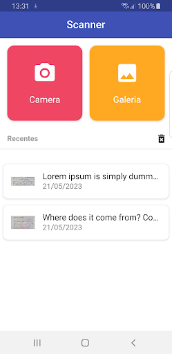 Android application Scanner de Texto - OCR screenshort