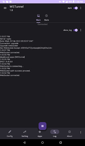 Android application WSTunnel screenshort