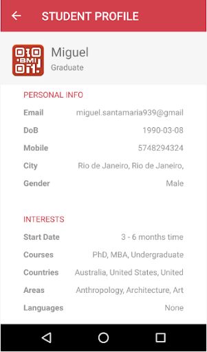 Android application BMI Smart Scan screenshort