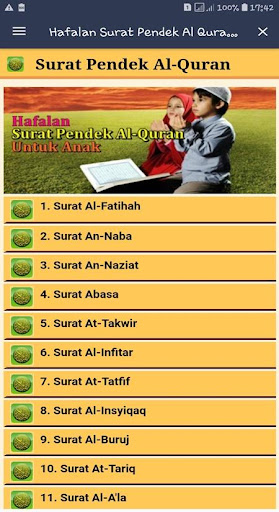 Hafalan Surat Pendek Al Quran