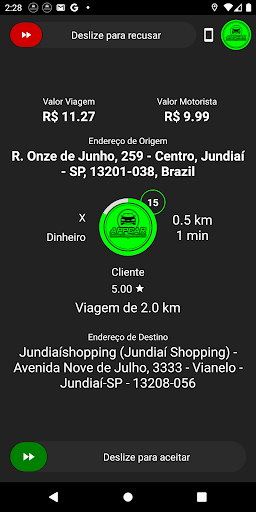 Android application APPCAR - Motorista screenshort