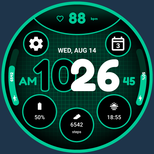 Grid Watch Face by HuskyDEV Logo