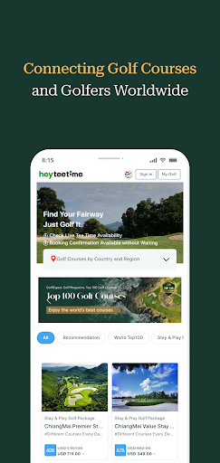 heyteetime: live golf booking Screen 2