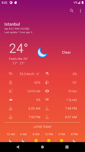 Android application Weatheria screenshort