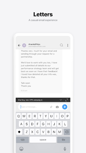 Letters - An email experience Screen 3