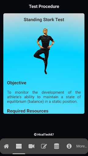 Standing Stork Balance Test Screen 2