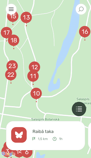 Android application Nacionālais botāniskais dārzs screenshort