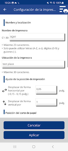 Vista previa de la aplicación