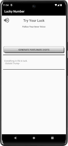 Android application Lucky Number screenshort