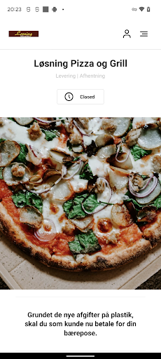 Android application Løsning Pizza og Grill screenshort