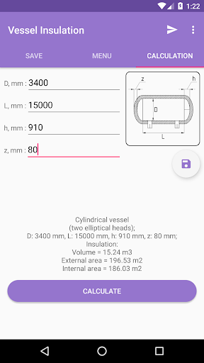 Android application Pressure Vessel Insulation screenshort
