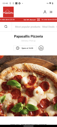 Android application Papasallis Pizzeria screenshort
