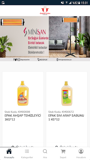 Android application Özgüven screenshort