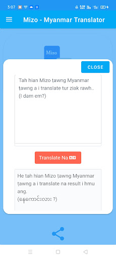 Mizo - Myanmar Translator Screen 3