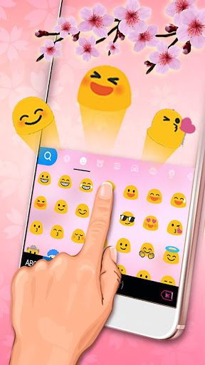 Pink Spring Flowers Keyboard T Screen 3