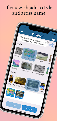 Screenshot of ImageAI - AI Art Generator