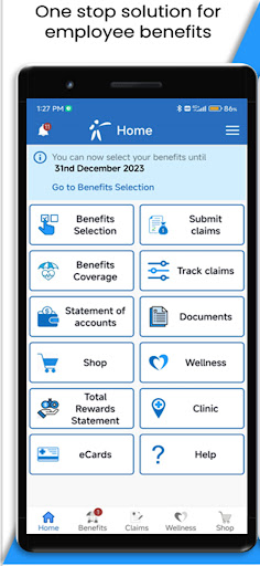 Android application Pacific Prime CXA Benefits screenshort