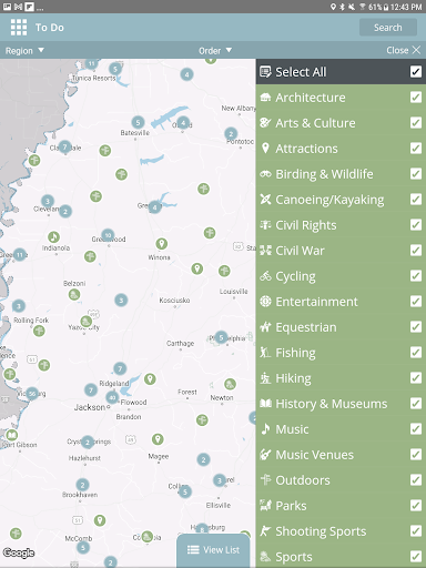 Screenshot of Visit Mississippi