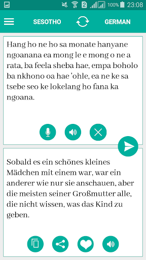 Sesotho German Translator Screen 2
