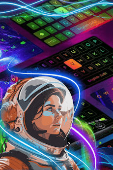 Neon Astronaut Galaxy Keyboardのおすすめ画像4