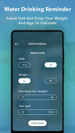 Android application Water Drinking Reminder : Wate screenshort