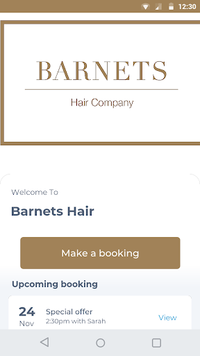 Android application Barnets Hair screenshort