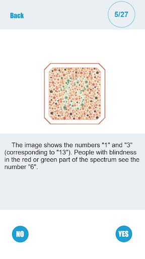 Android application Daltonism test screenshort