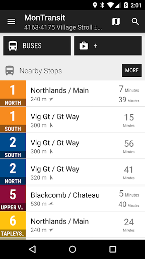 Android application Whistler TS Bus - MonTransit screenshort