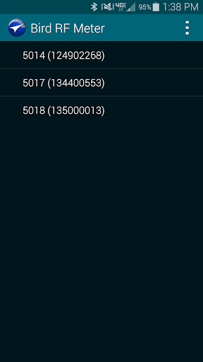 Android application Bird RF Meter screenshort