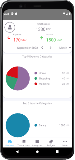 Android application Expense Book: money management screenshort