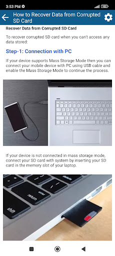 How to Recover Data Screen 2