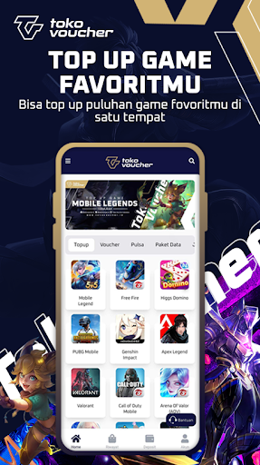 Android application Tokovoucher - Topup Game Murah screenshort
