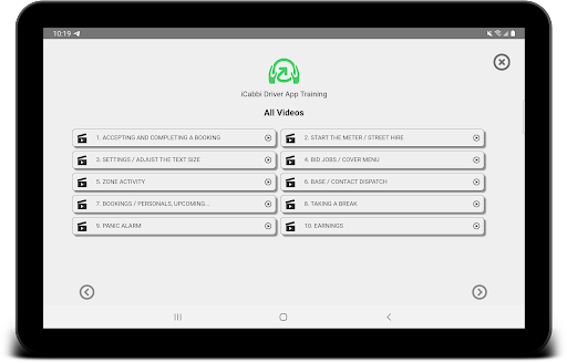 iCabbi Driver App Training Screen 3