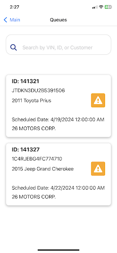 Upstream Inspections Screen 3